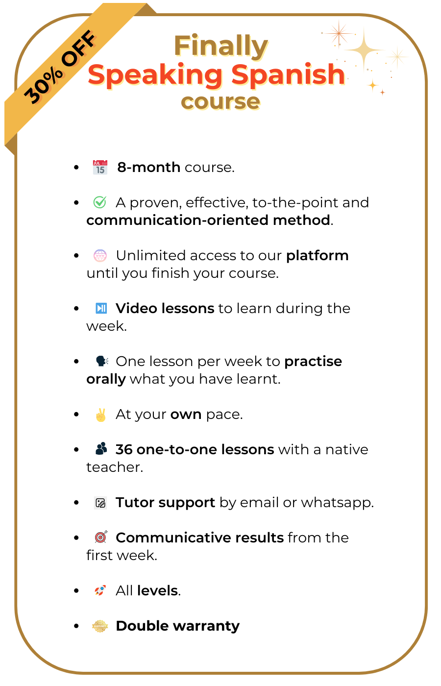 30% - new year course